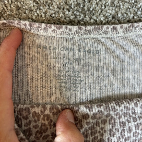 American Eagle Outfitters cheetah Animal Print Strapless Crop Top - Picture 3 of 4